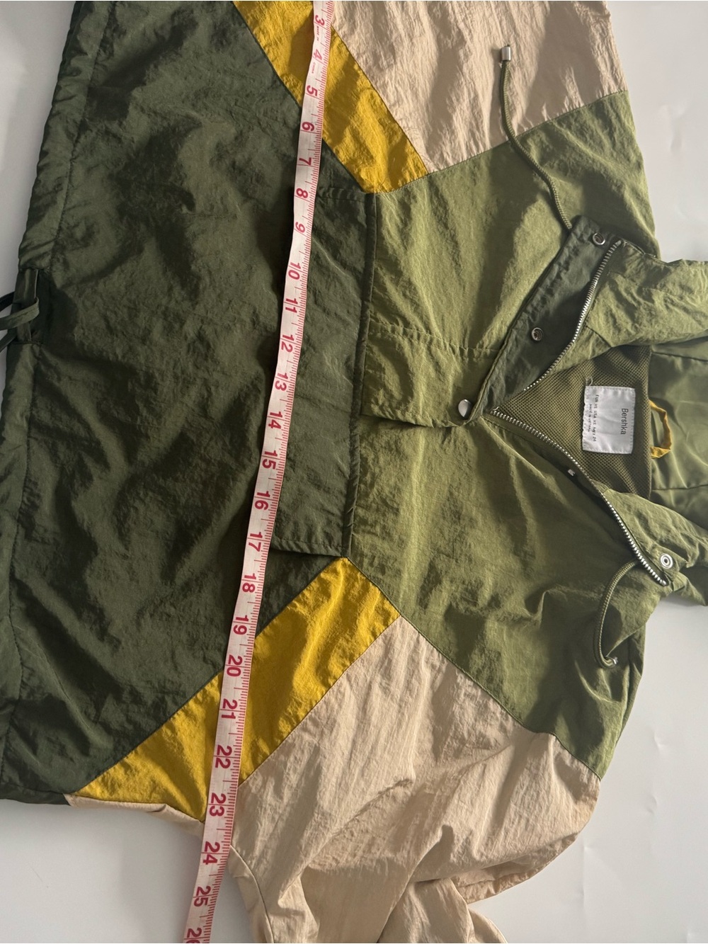 Bershka Olive Green Colorblock Hooded Bomber Jacket - Picture 6 of 8